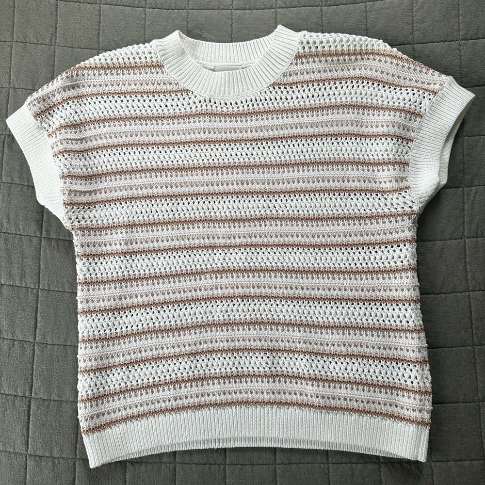 Varley Ciara Stripe Knit Top Small EUC - Picture 5 of 9